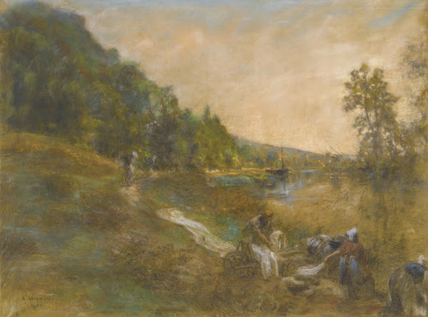 Laveuses à la marne le matin 1921