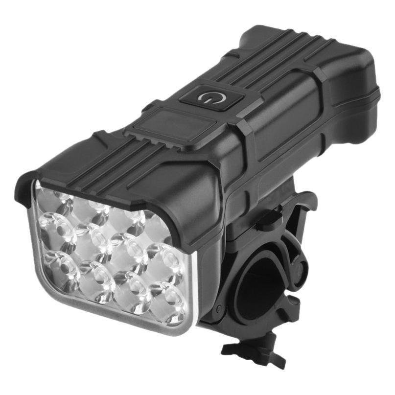 USB bike light with 12 LEDs and horn