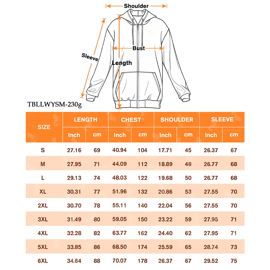 AOP Universal Zip Hoodie Double Hood 230g