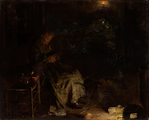 Old Woman Watching over a Dead Body I 1880 1890