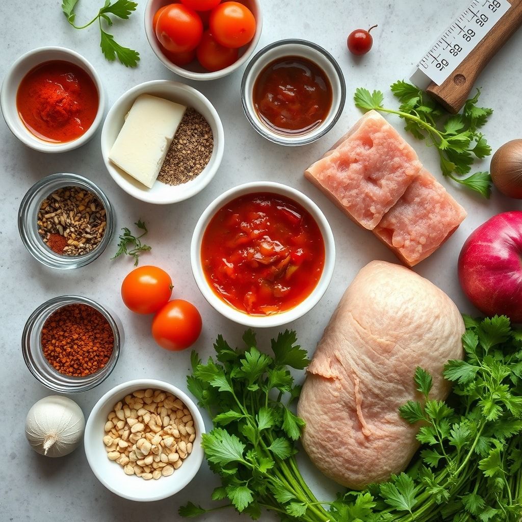 Ingredients for Spicy Tomato Jam Recipe Perfect for Cheese Boards (Easy Homemade)