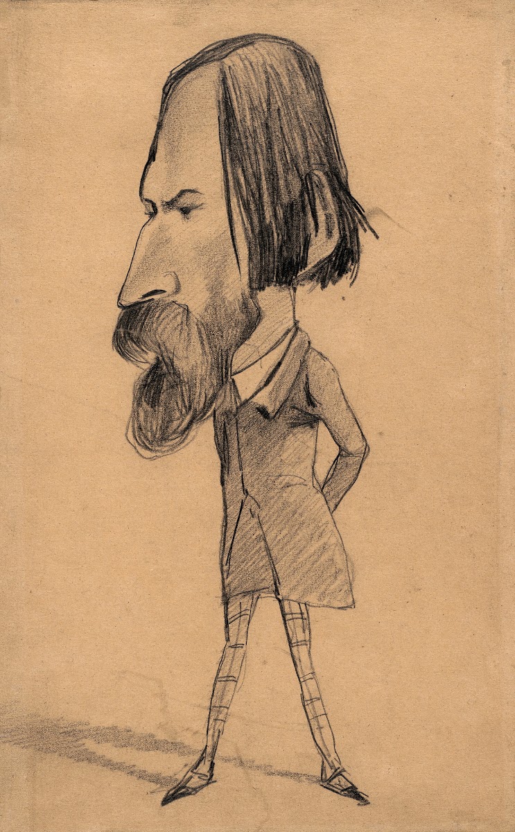 Caricature of Auguste Vacquerie c 1859