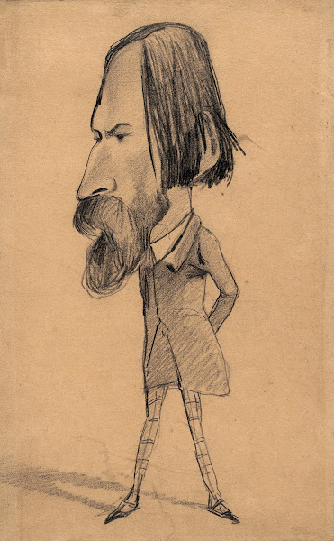 Caricature of Auguste Vacquerie c 1859