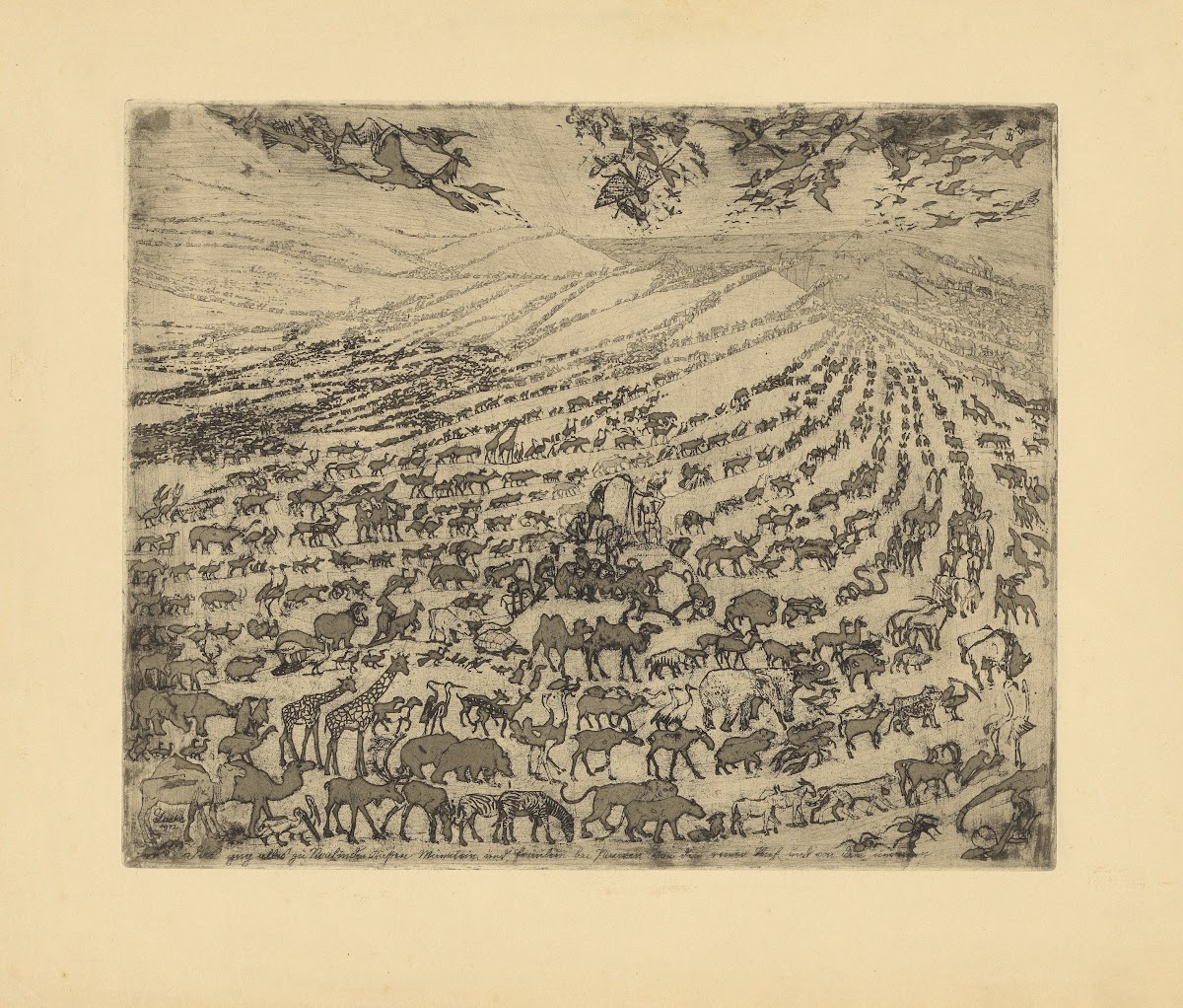Einzug der Tiere in die Arche Noah 1912