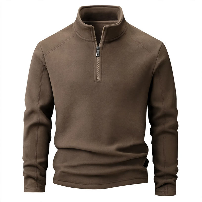 Fleece-Sweatshirt mit Stehkragen und Reißverschluss