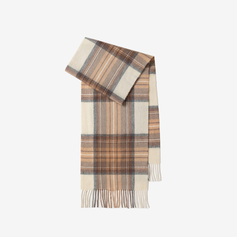 Wool scarf made of 100% wool with fringes, 180x30cm