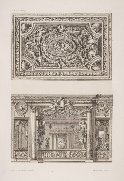 Design for a ceiling decoration scene of elaborately decorated interior 1875 189