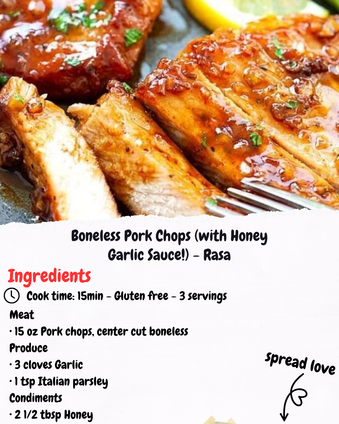 Boneless Pork Chops (with Honey Garlic Sauce!) - Rasa