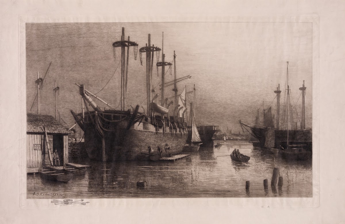 Whaleships Rousseau and Desdemona at New Bedford Harbor New Bedford Massachusett