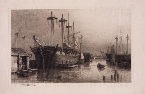 Whaleships Rousseau and Desdemona at New Bedford Harbor New Bedford Massachusett