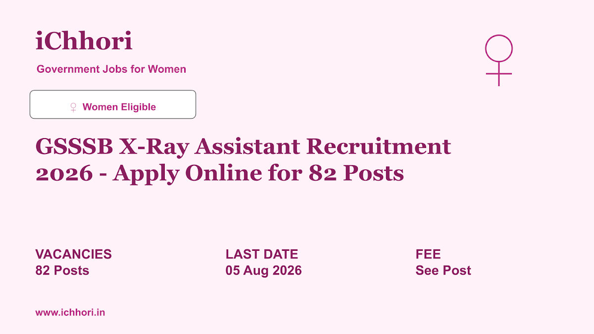 GSSSB X-Ray Assistant Recruitment 2026 - Apply Online for 82 Posts - iChhori