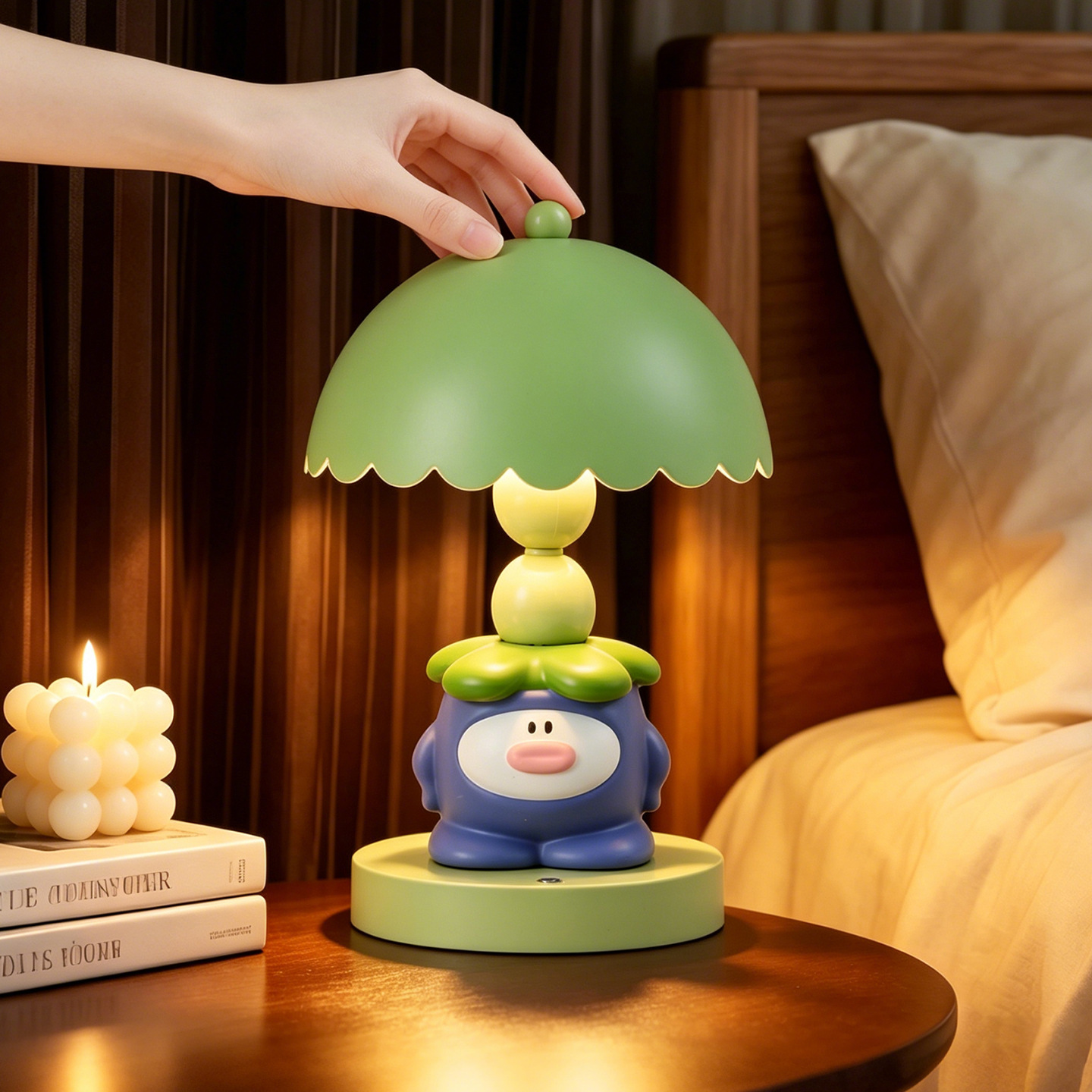 Cute eggplant table lamp with color change