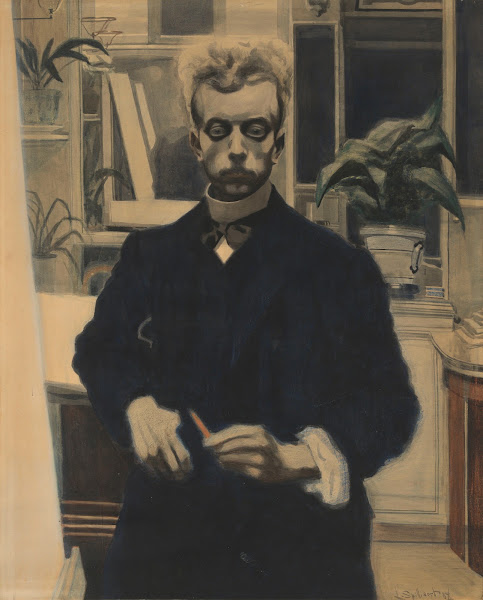 Zelfportret met rood potlood 1908