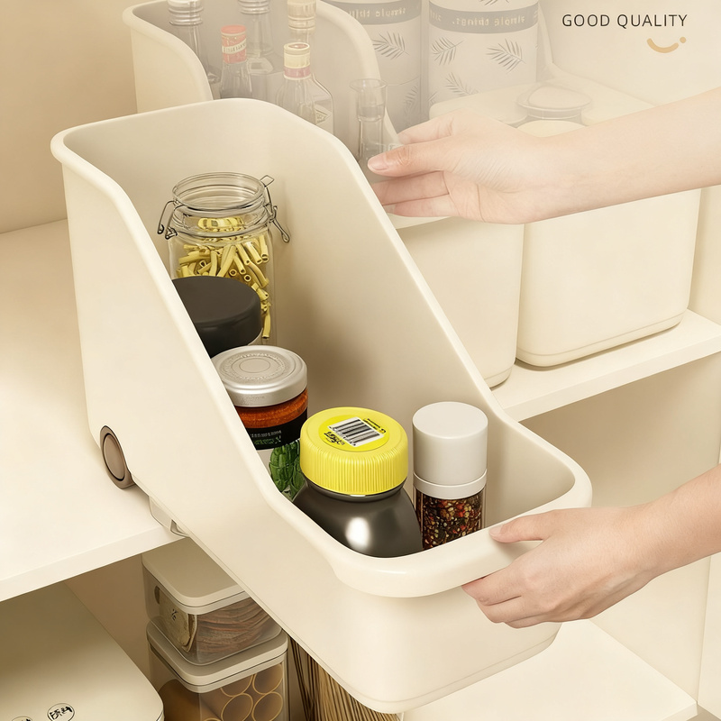 Plastic storage box on wheels, 18 L