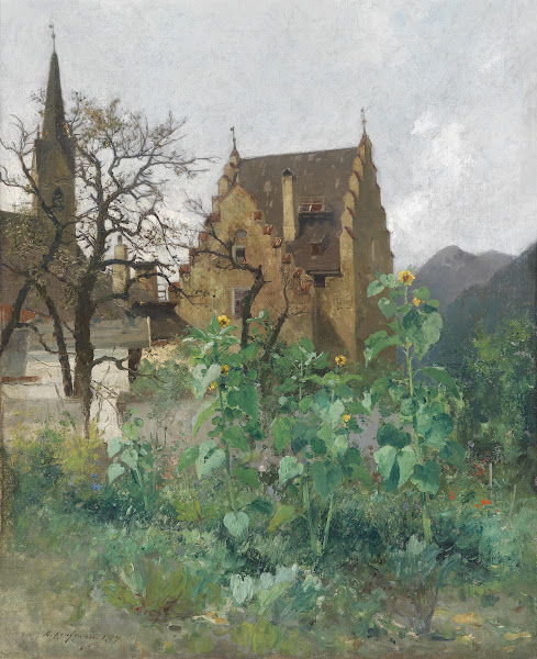 Sonnenblumen im Vorgarten 1904