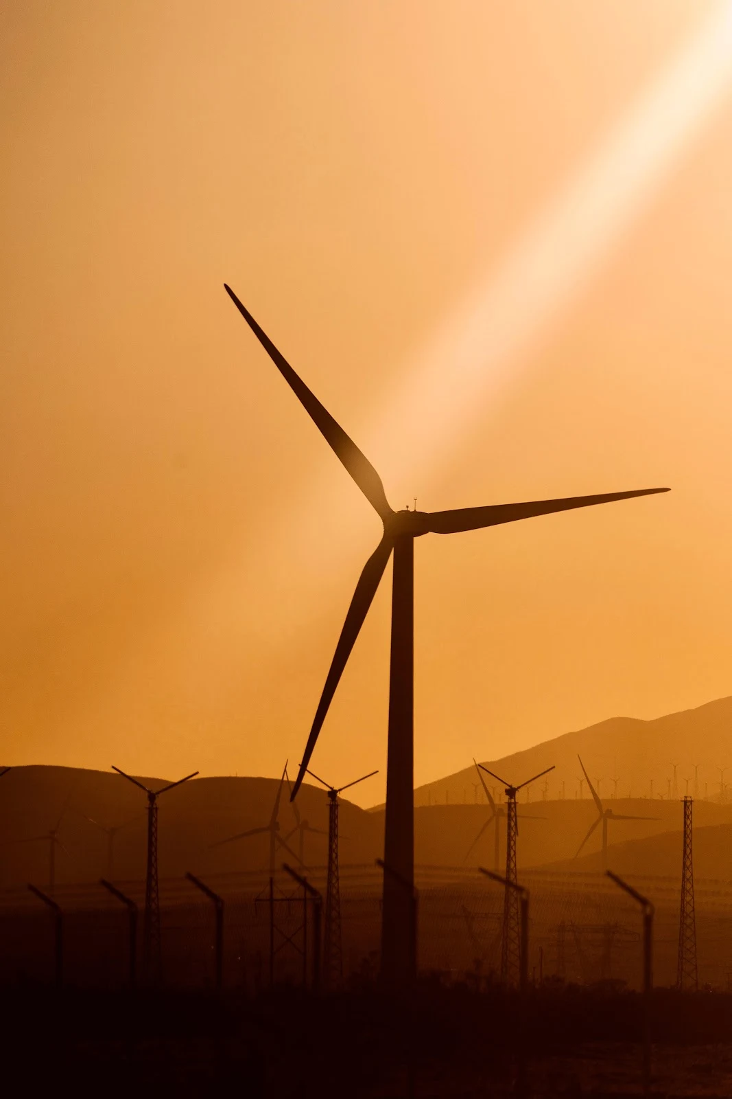 Wind Turbines At Golden Hour - Landscape Photography 5K iPhone Wallpaper (3614x5421)
