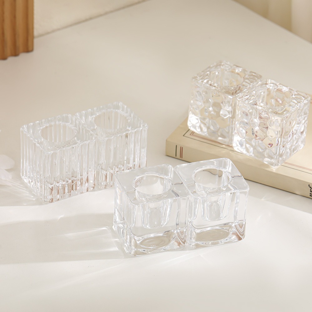 Modern Glass Candle Holder for Taper Candles