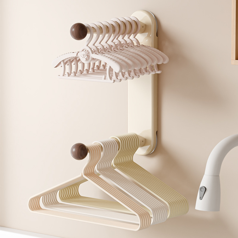 Extendable clothing rod, wall-mounted, without drilling