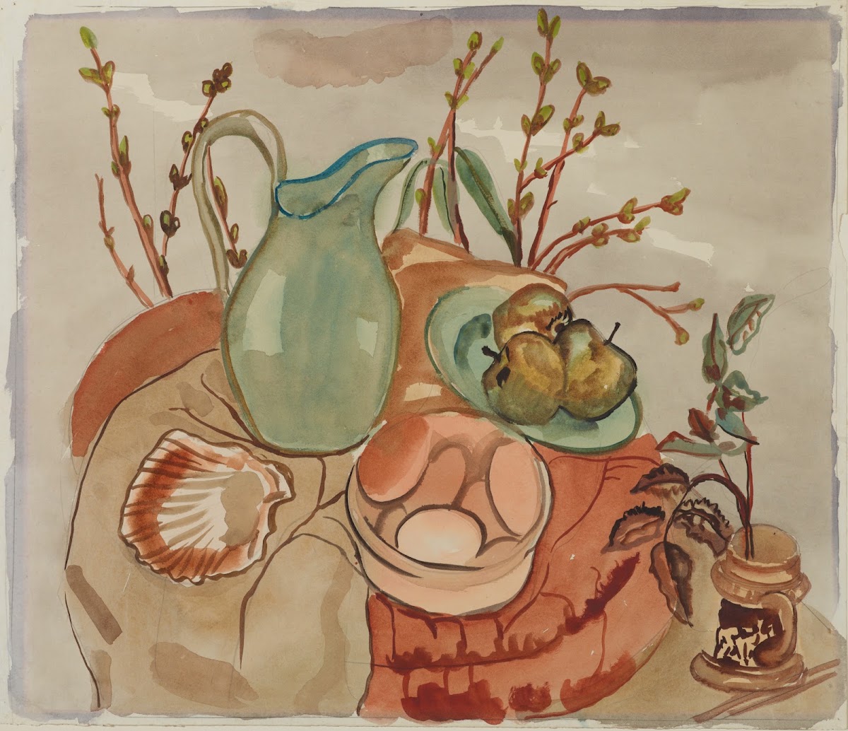 Still life with eggs and willow 1929 1930