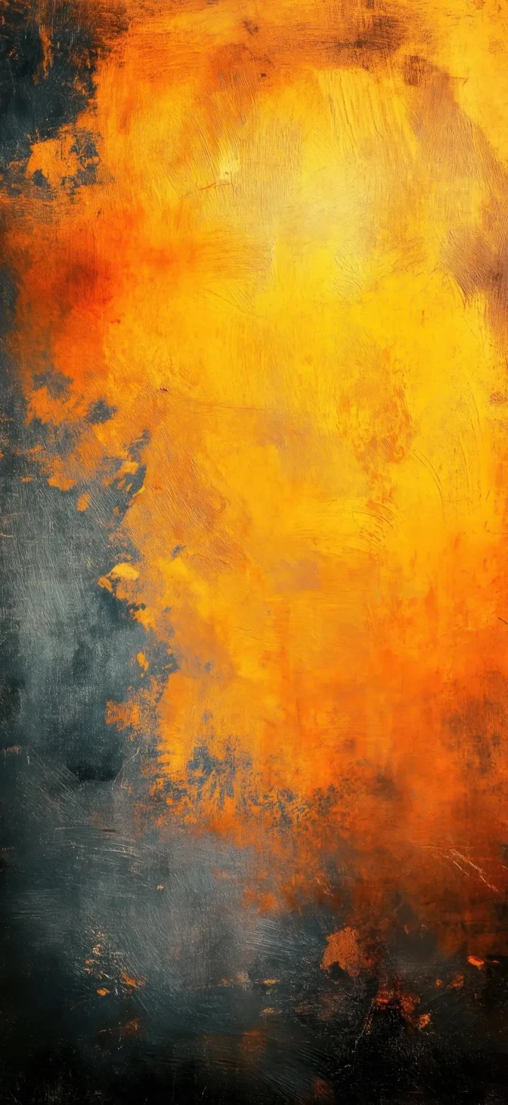 Abstract Orange And Black Painting - Abstract Painting Full HD iPhone Wallpaper (1080x2347)