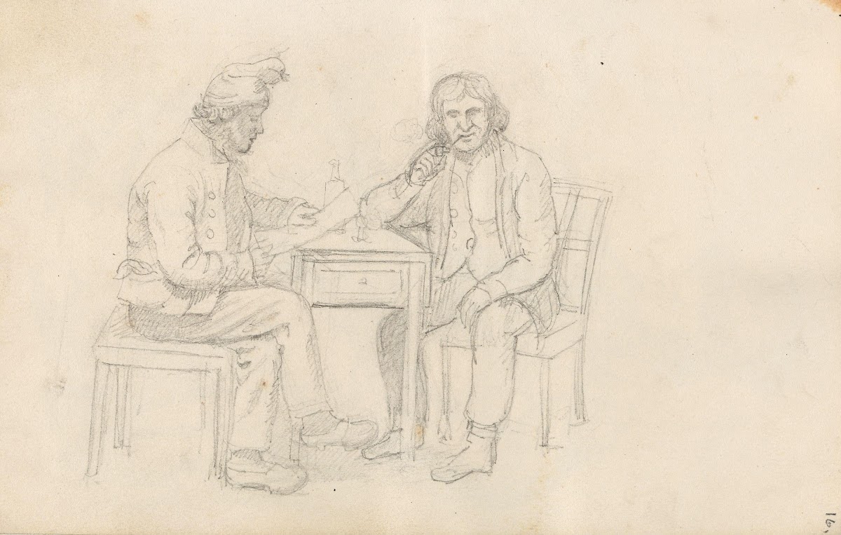 To menn ved et bord 1835