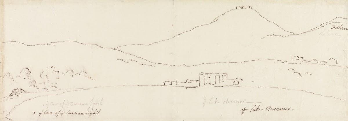 The Cave of the Cumean Sybil on the Shore of the Lake Avernus between 1740 and 1