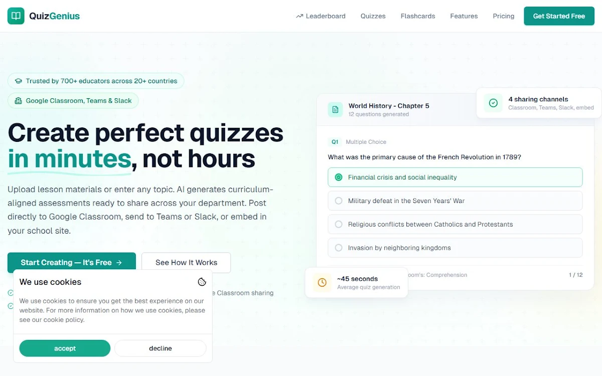 Captura de Quiz Genius AI