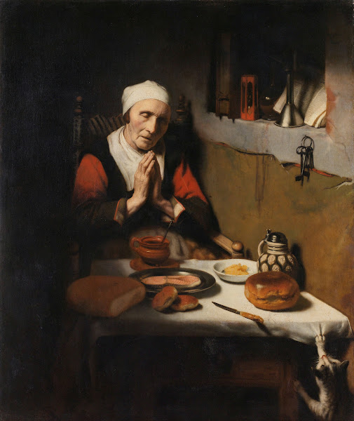 Old Woman Saying Grace Known as The Prayer without End c 1656