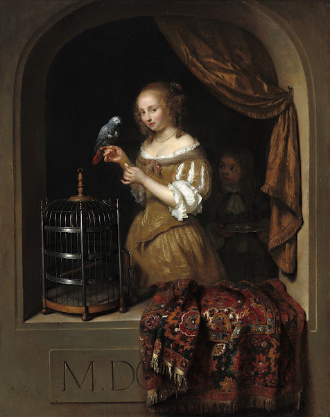 A Woman Feeding a Parrotwith a Page 1666