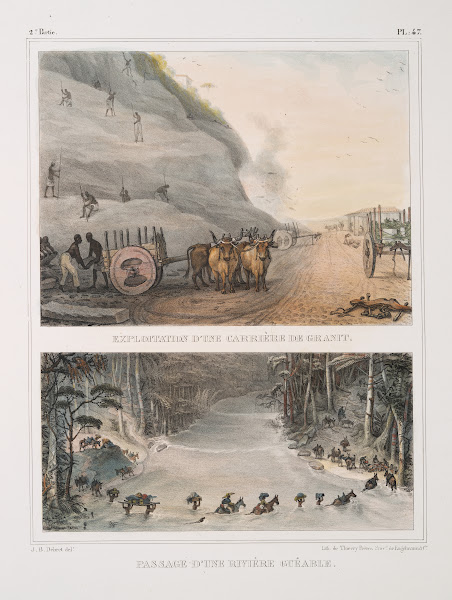 Exploitation dune carrière de granit Passage dune rivière guéable 1834   1839