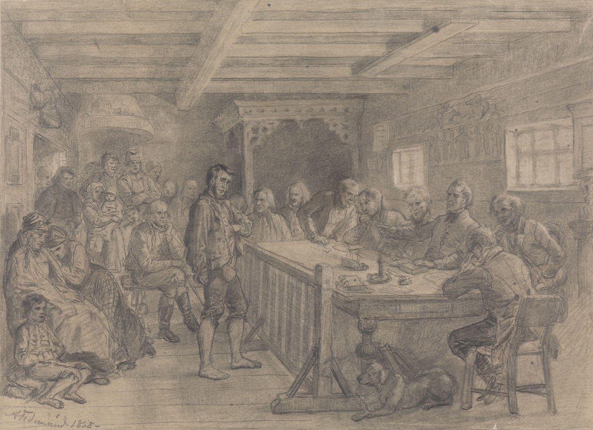 En rettsscene på landet 1858