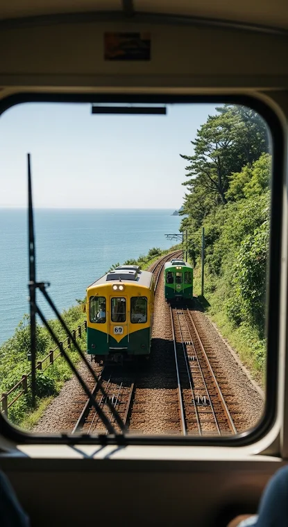 Funicular Trains on Coastal Track View
