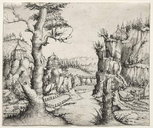 River Landscape with Rocks at Left and Right 1546