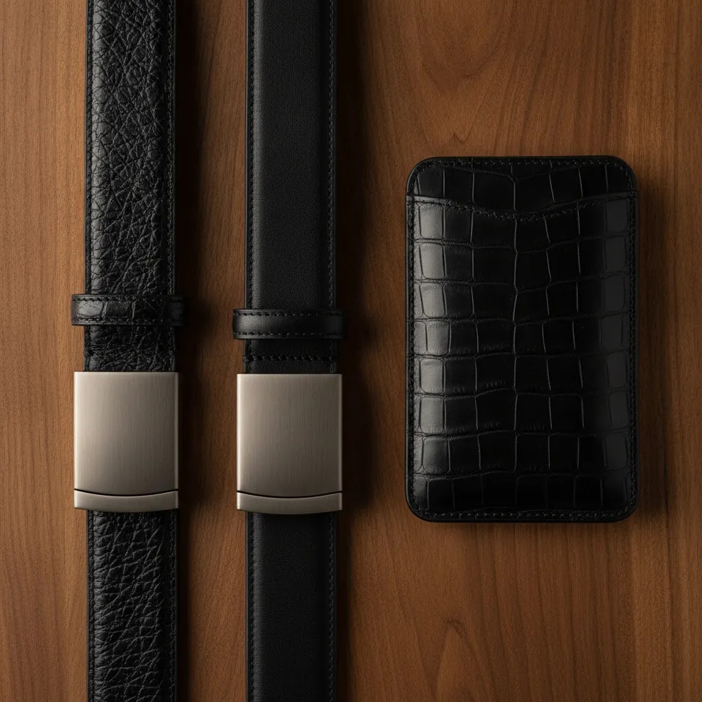 Wholesale golf accessories showcasing premium leather texture and craftsmanship for custom event gear