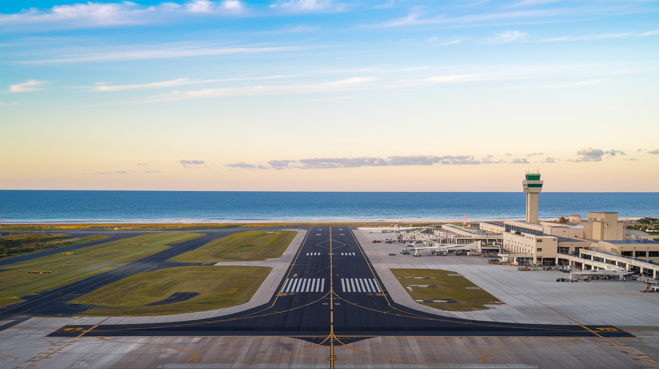 Distance from Myrtle Beach Airport to the Ocean