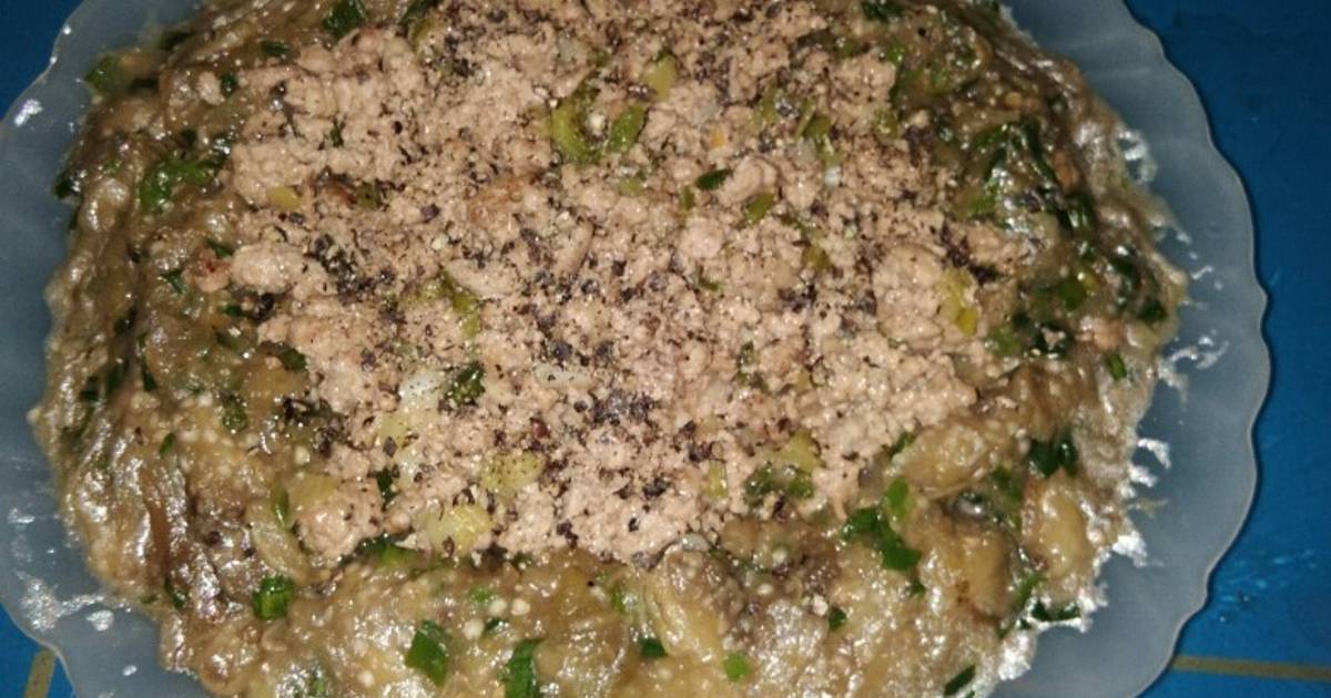 Thịt heo sốt cà tím nướng