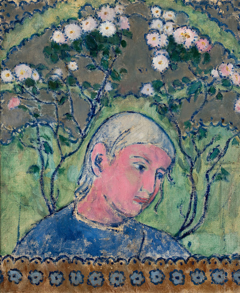 Head of a girl in flowers 1909