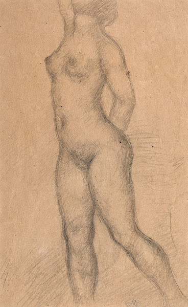 Femme nue debout de profil