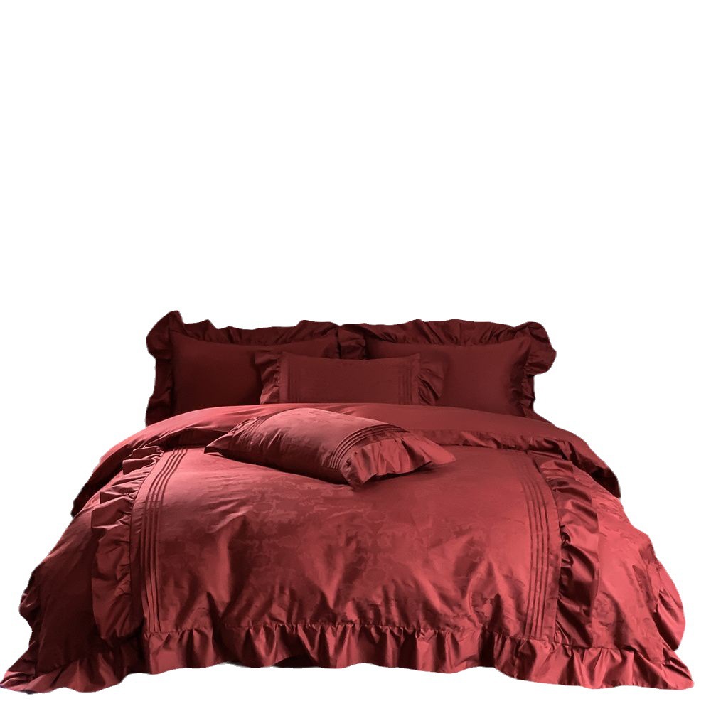 Satin bedding set made of long-staple cotton, geometric