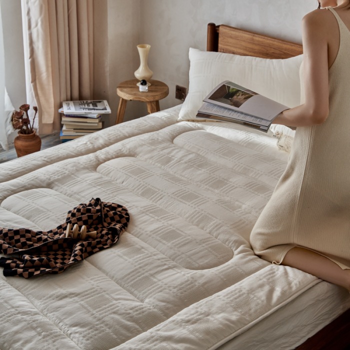 Waffle Piqué Mattress Topper made of pure cotton