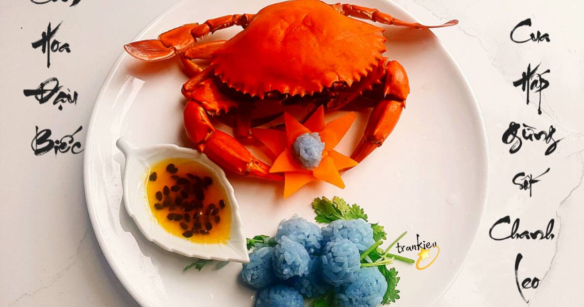 Cua hấp gừng sốt chanh leo