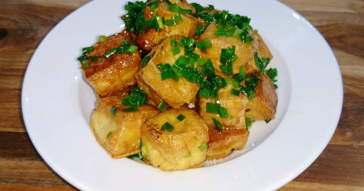 Đậu hũ rim mỡ hành