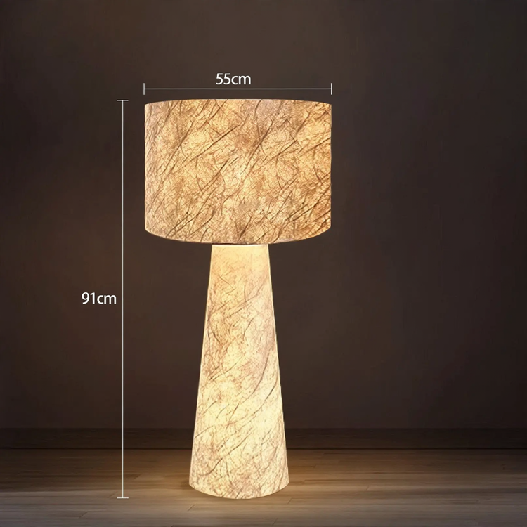 Full-spectrum designer floor lamp in Wabi-Sabi style