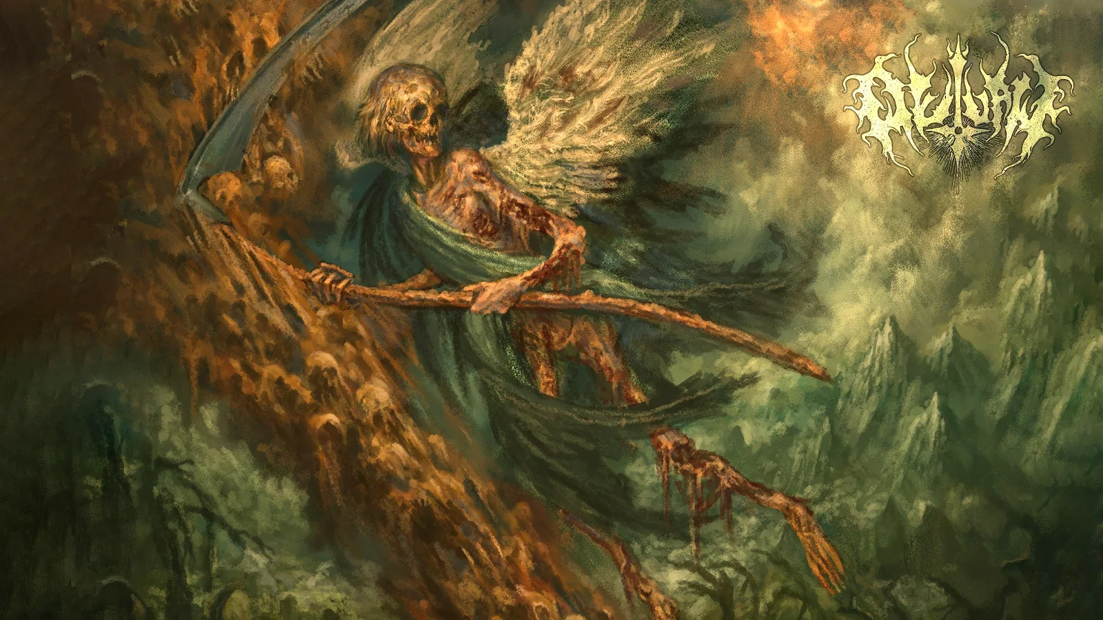 Skeletal Angel With Scythe - Dark Fantasy Illustration 4K Wallpaper (3840x2160)