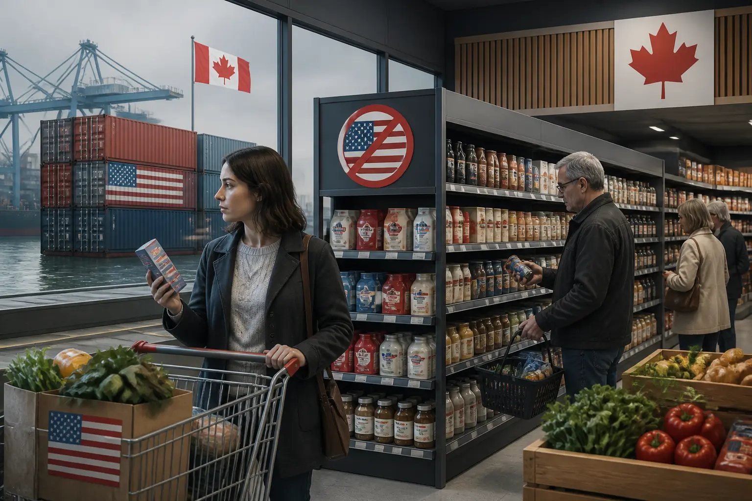 Editorial image for Canadian shoppers avoid US products amid trade tensions