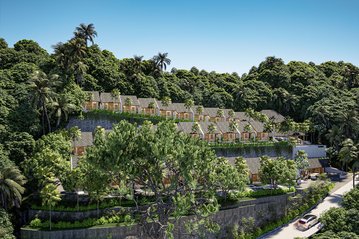 Senior living villa render on the hillside, Buahan Villas, Payangan, Ubud, Bali