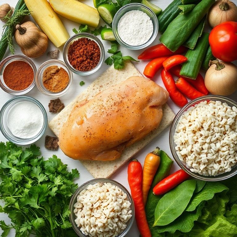 Ingredients for One-Pan Caribbean Chicken and Rice Dinner Recipe: Easy, Flavorful 30-Minute Meal
