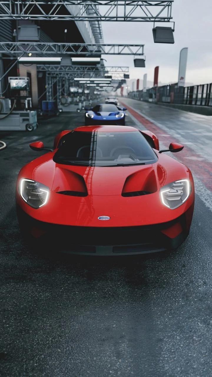 Red Ford GT Supercar - 3D Digital Render iPhone Wallpaper (720x1280)