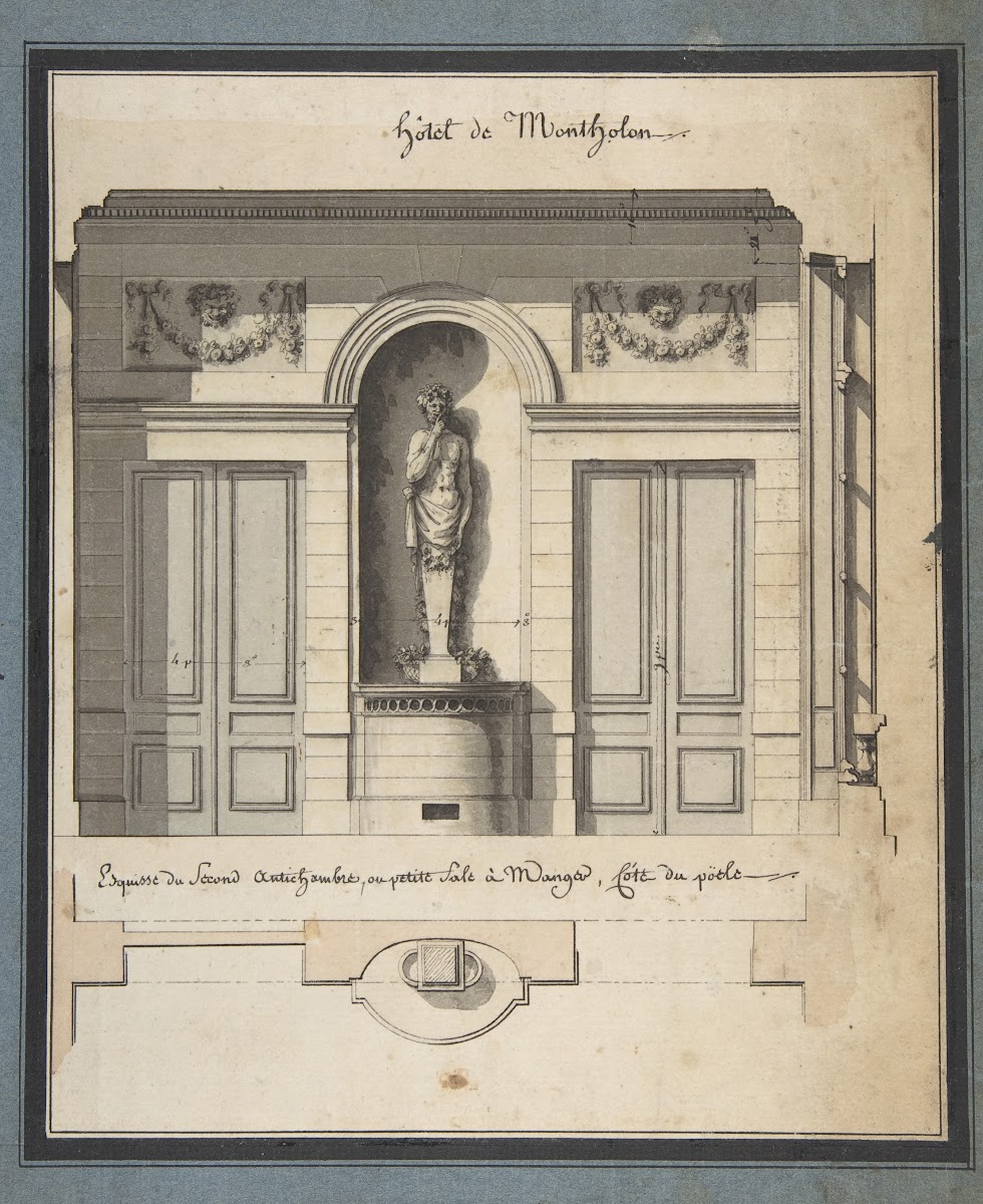 Section and Plan of the Small Dining Room of the Hôtel de Montholon 178586