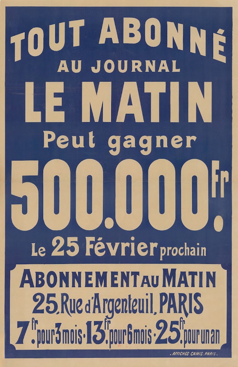 Tout abonné au journal Le Matin peut gagner 500000 fr le 25 février prochain 189